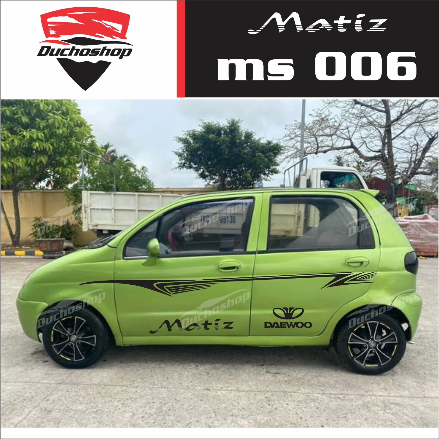 tem dán xe daewoo Matiz phong cách thể thao