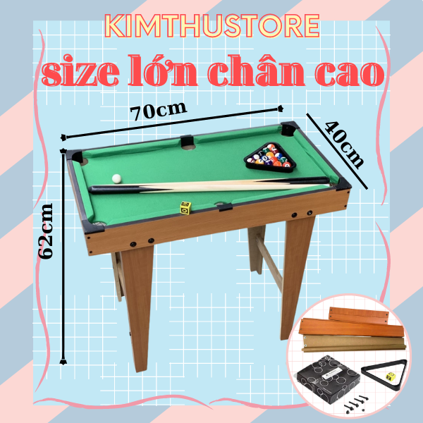 [CỠ ĐẠI] Bộ Bàn Chơi Bida / Bàn Bi a-Bàn Bida 6 lỗ-Kim Thu Store có 4 chân-thích hợp cho trẻ và ngườ