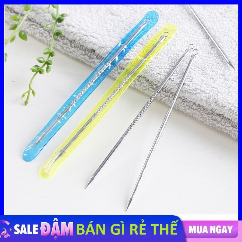 Cây Nặn Mụn 2 Đầu Thép Không Gỉ 8.5cm (Đầu Tròn  Đầu Nhọn ) - Kim Nặn Mụn  Que Nặn Mụn  Cây Lấy Mụn 