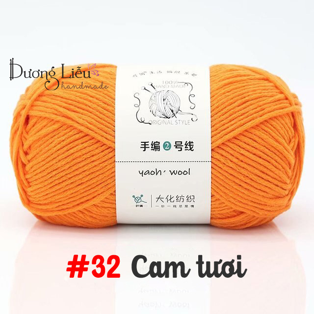 Len Yaoh Wool 100g - Sợi 3mm móc khăn áo mềm nhẹ ấm áp