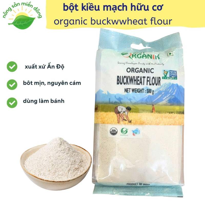 Bột/Hạt kiều mạch hữu cơ nhập khẩu Ấn Độ 500g Organic Buckwheat Flour