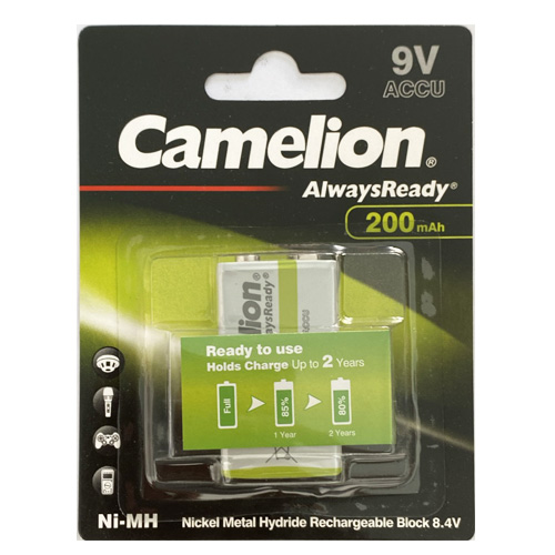 Pin Camelion NH-9V200ARBP1 Pin sạc 9v Camelion NH-9V200ARBP1 AlwaysReady 200mAh (loại vỉ 1 viên)