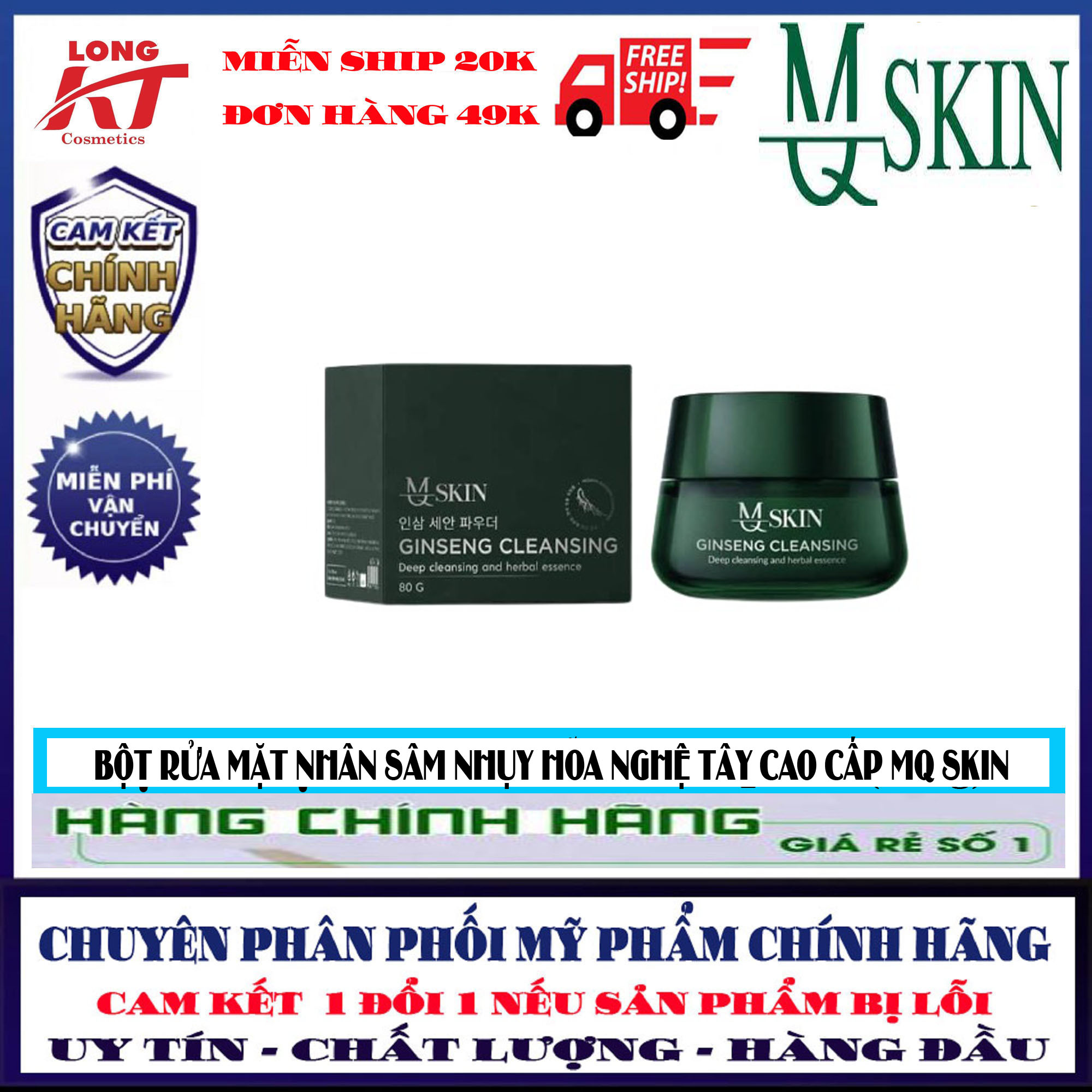 Chuyên Sĩ - Chính Hãng - Mq Skin - Bột Rữa Mặt Nhân Sâm Mq Skin Mẫu Mới Bột Rửa Mặt Nhân Sâm Đỏ Giúp Sạch Nhờn Đánh Bay Bụi Bẫnthay Cho Sữa Rủa Mặt Thông Thường
