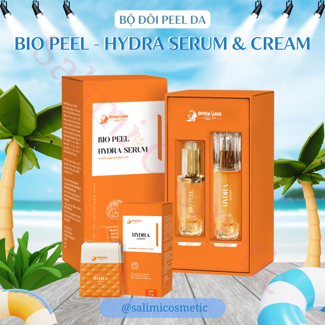 Bộ Đôi Chăm Sóc Da Nám BIO PEEL & HYDRA SERUM Quyên Lara - HÀNG CHÍNH HÃNG