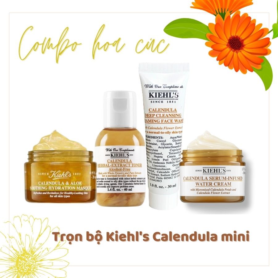 [Mini Set] Set Dưỡng Da Chiết Xuất Hoa Cúc Kiehls Calendula Mini Size