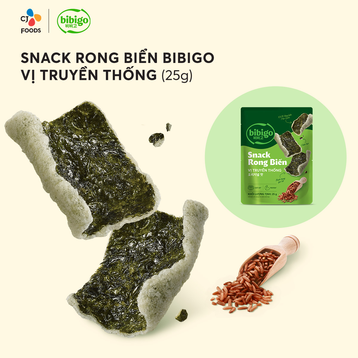 Snack rong biển Bibigo vị truyền thống 25g