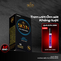 Bao cao su siêu trơn siêu nhiều gel mỏng khít LifeStyles Skyn Extra Lubricated - Hộp 10 bao