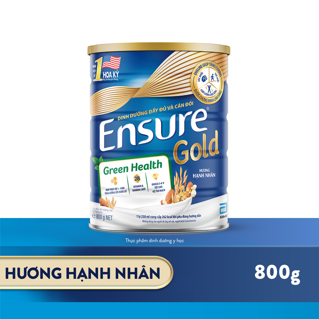 Lon sữa bột Ensure Gold Green Health  800g (New)