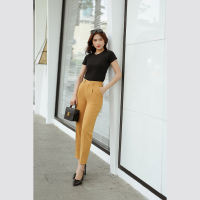 Quần tây nữ công sở kiểu baggy thời trang Eden chất liệu co giãn nhẹ có túi hông xếp li - Q008