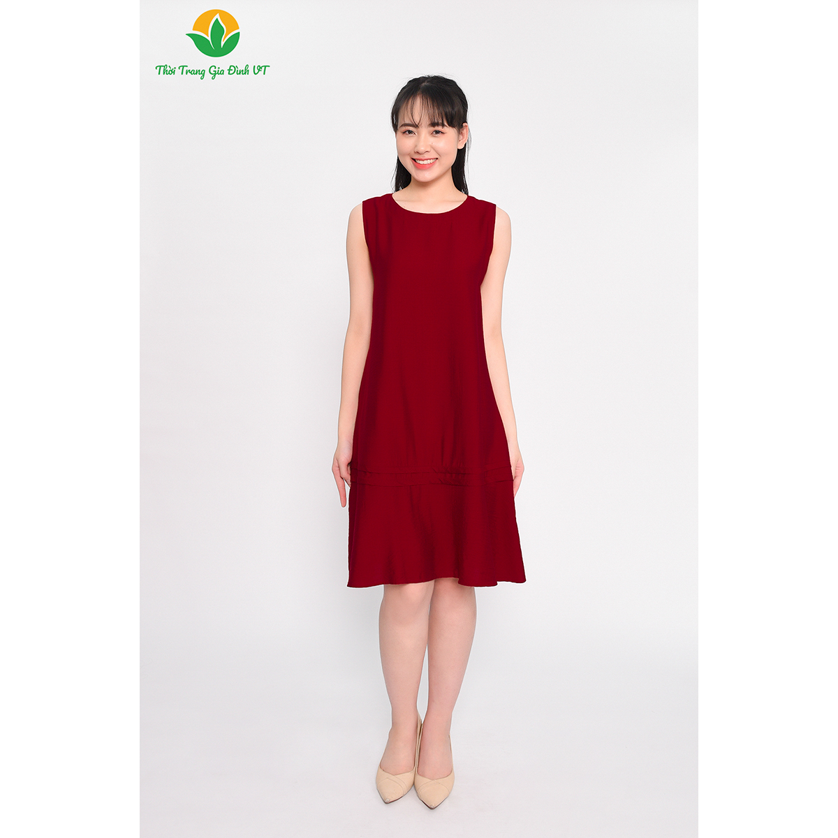 Đầm váy suông nữ mùa hè thời trang Việt Thắng chất Lanh - V02.2305