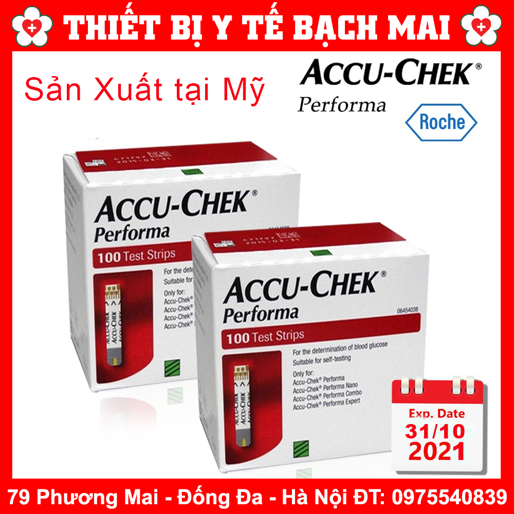 Hộp 100 Que Thử Đường Huyết Accu - Chek Performa