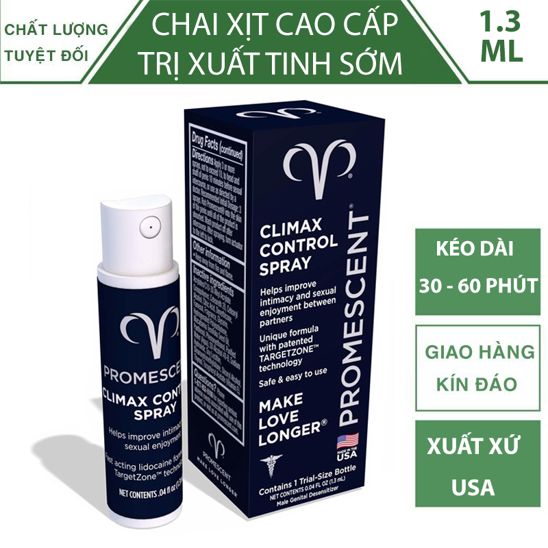 Chai Xịt Trị Xuất Tinh Sớm Promescent 1.3Ml [Hàng Usa]