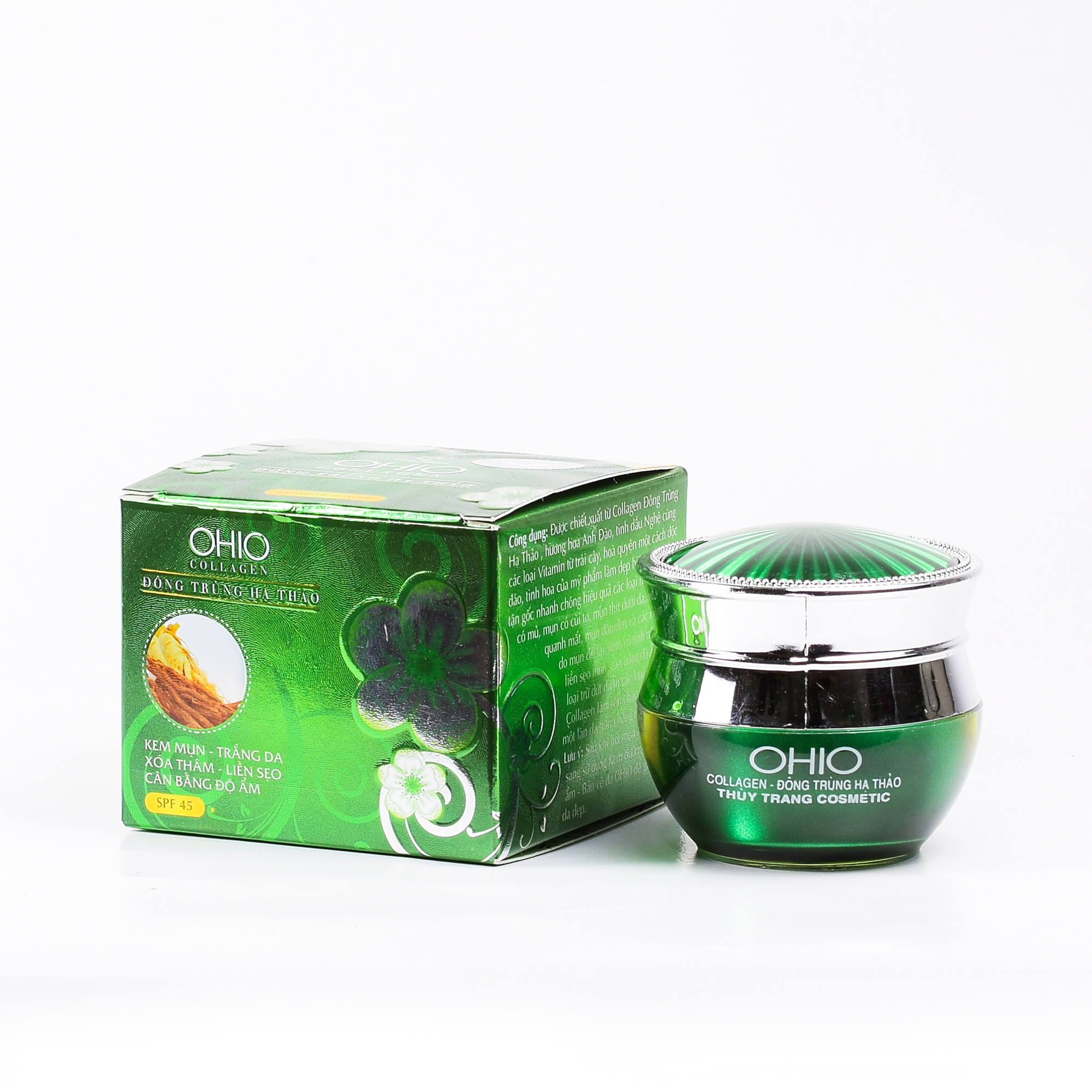 [HCM]Kem Mụn Trắng da Xóa thâm Liền sẹo Cân bằng độ ẩm OHIO Collegen - Đông Trùng Hạ Thảo (20g)