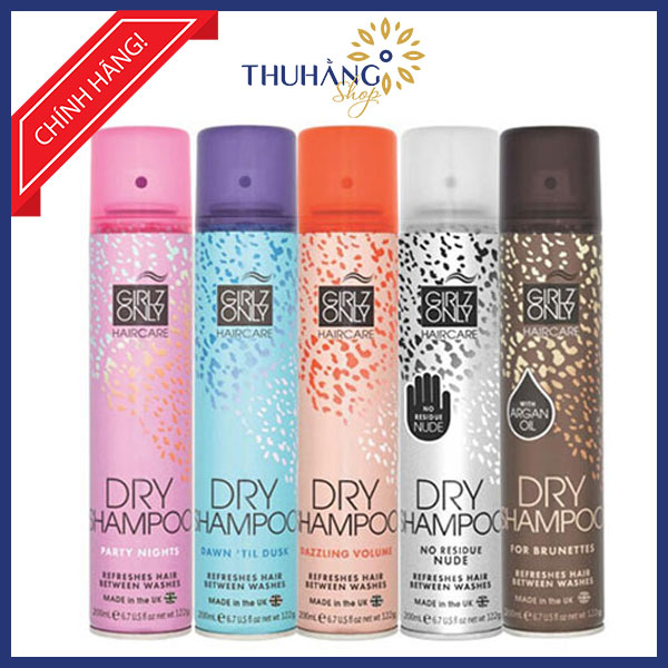 Dầu gội khô GIRLZ ONLY Dry Shampoo 200ml - 5 màu