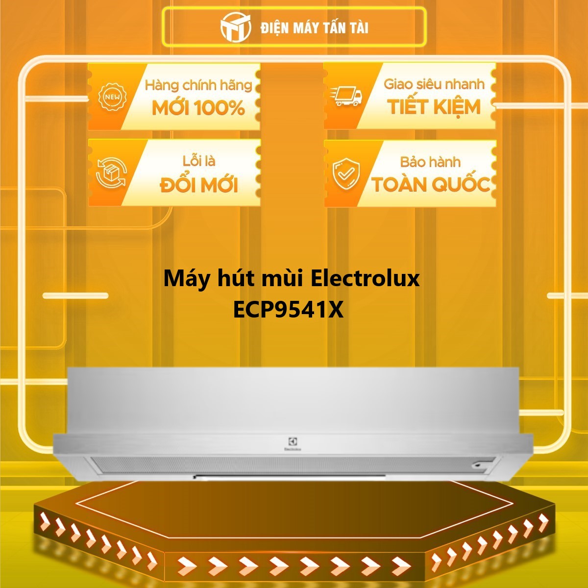 Máy hút mùi Electrolux ECP9541X - Ẩm tủ, màu bạc, công suất 600 m³/h