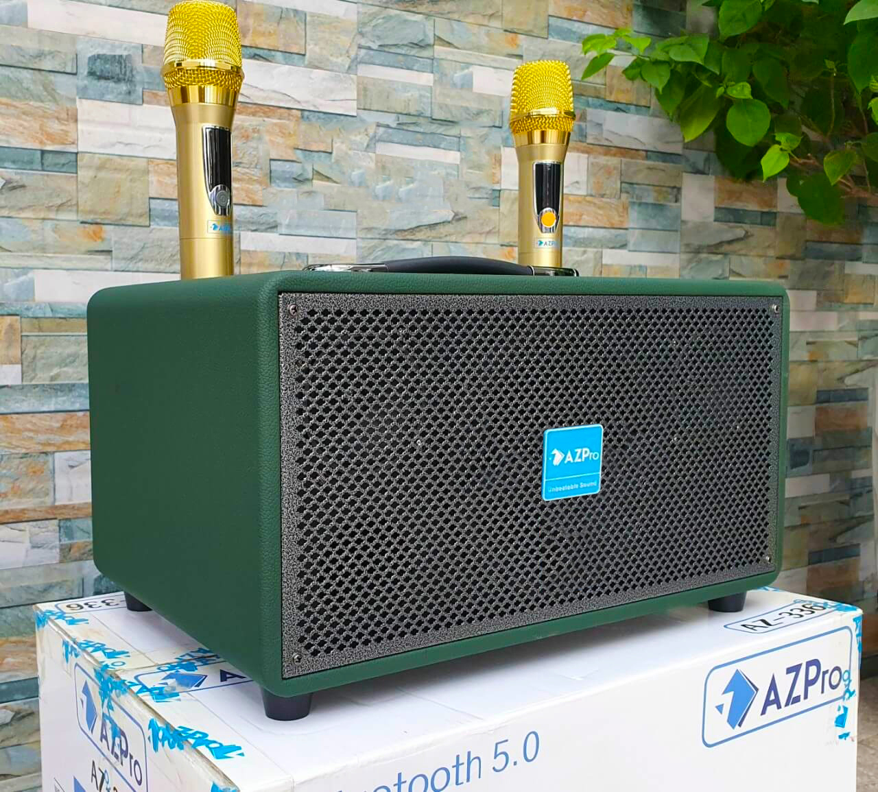 Loa Bluetooth Di Động AZPRO AZ 338 3 đường tiếng Công suất lớn Kèm 2 Micro UHF Cao Cấp Pin khỏe Chốn
