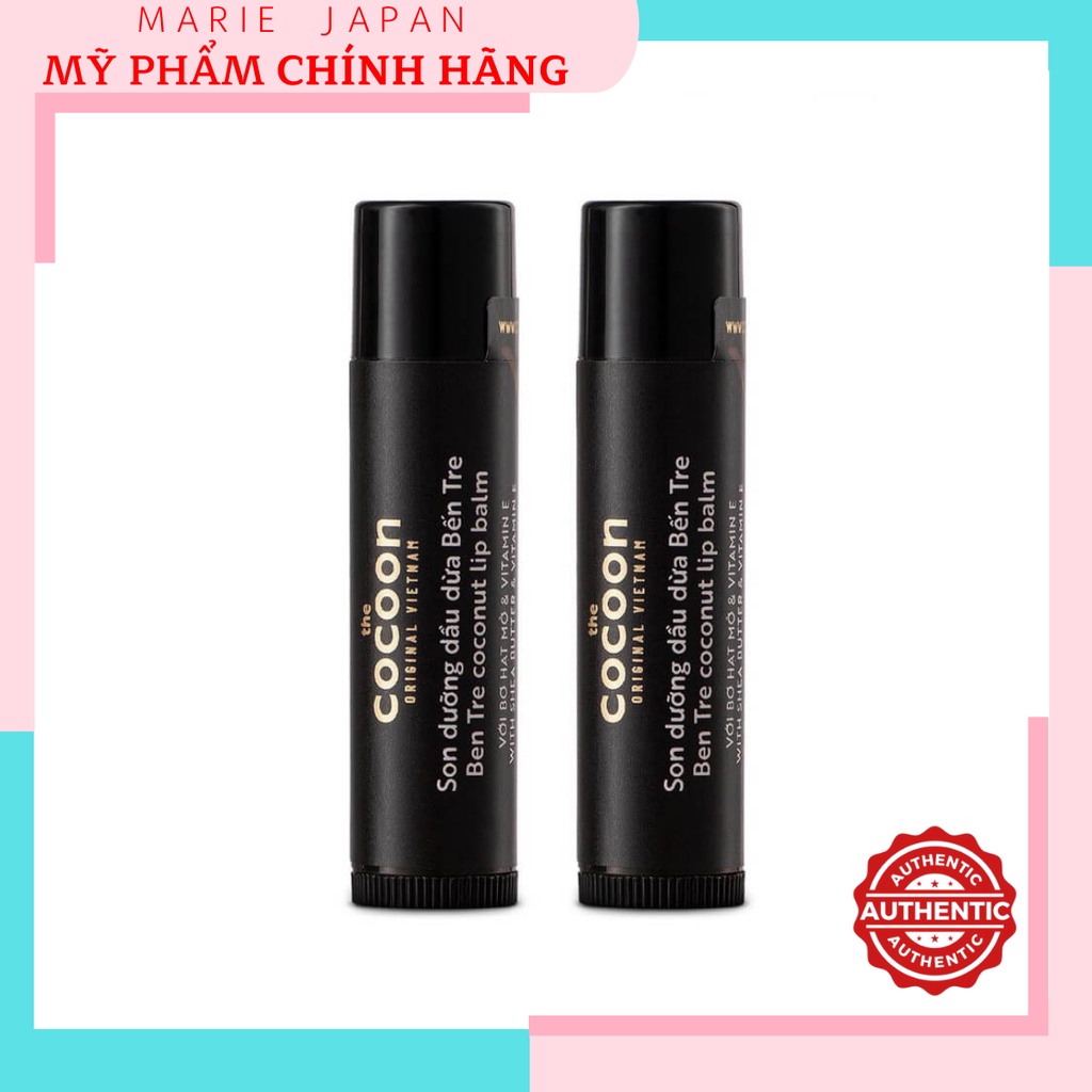 [HCM]Son Dưỡng Dầu Dừa Bến Tre Cocoon Coconut Lip Balm 5g