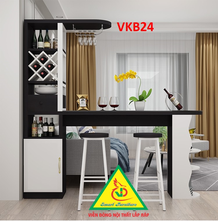 Quầy bar mini  quầy bar nhà bếp kết hợp tủ rượu VKB024 ( không kèm ghế)