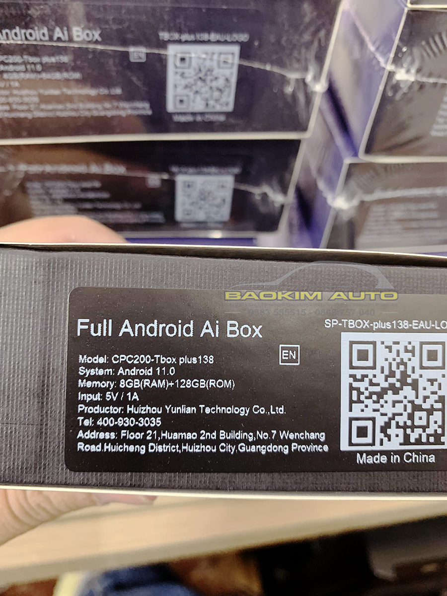 Android Box Carlinkit Tbox Plus Ram 8 -128GB Hệ điều hành  Android 11.0 Phiên bản 2023
