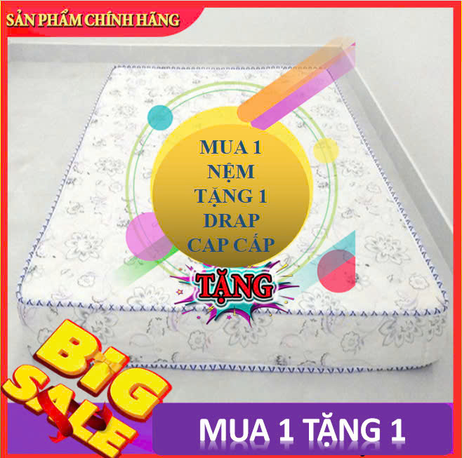 MUA 1 TẶNG 1 DRAP CAO CẤP - NỆM CAO SU TỔNG HỢP SOHAN-ĐÀN HỒI TỐT-ĐỘ ÊM VỪA PHẢI - Bảo hành 15 năm