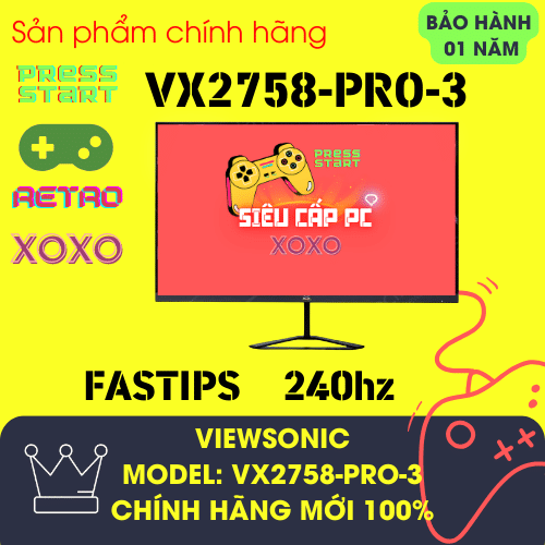 Màn hình Viewsonic VX2758 27 inch 2K QHD 240hz HDR 10 1ms - Sản phẩm chính hãng mới 100%
