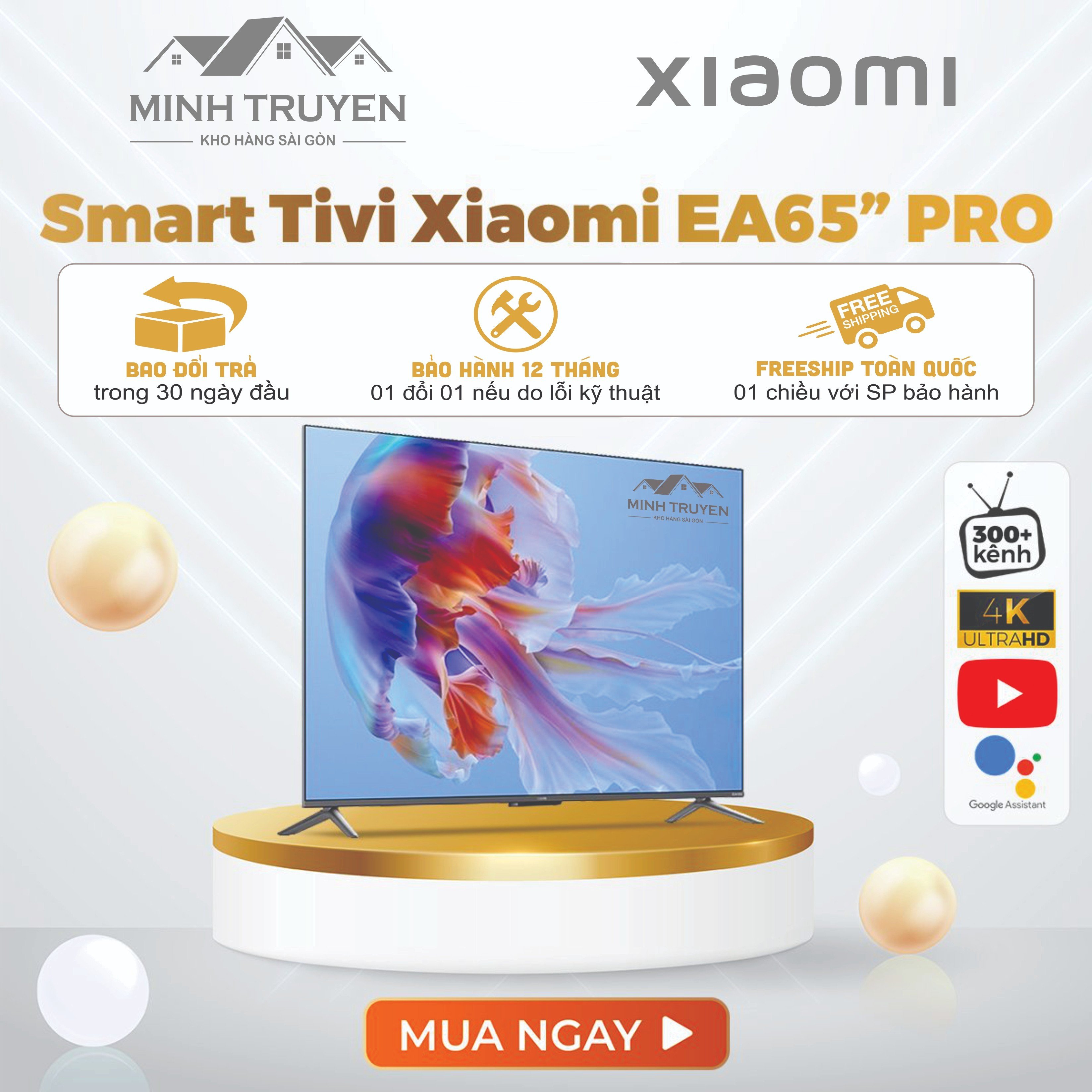 Smart TIVI XIAOMI 65 inch EA65 PRO 2022 ( 2GB + 16GB)/ 60Hz  - CHÍNH HÃNG 100%