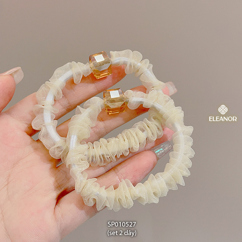 Dây buộc tóc nữ Eleanor Accessories dây cột tóc mặt đính đá phụ kiện tóc 6012