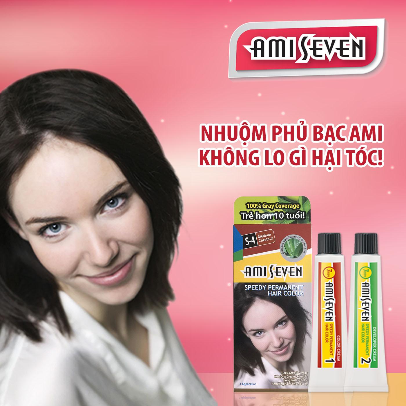 Nhuộm phủ bạc dược thảo số S4 Nâu hạt dẻ - Nhanh 7 phút (60g + 60g)