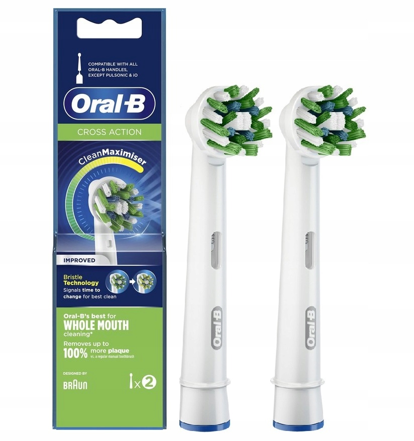 Set 2 Đầu Bàn Chải Oral - B Crossaction - Clean Maximiser Technology - Made In Germany - Hàng Đức