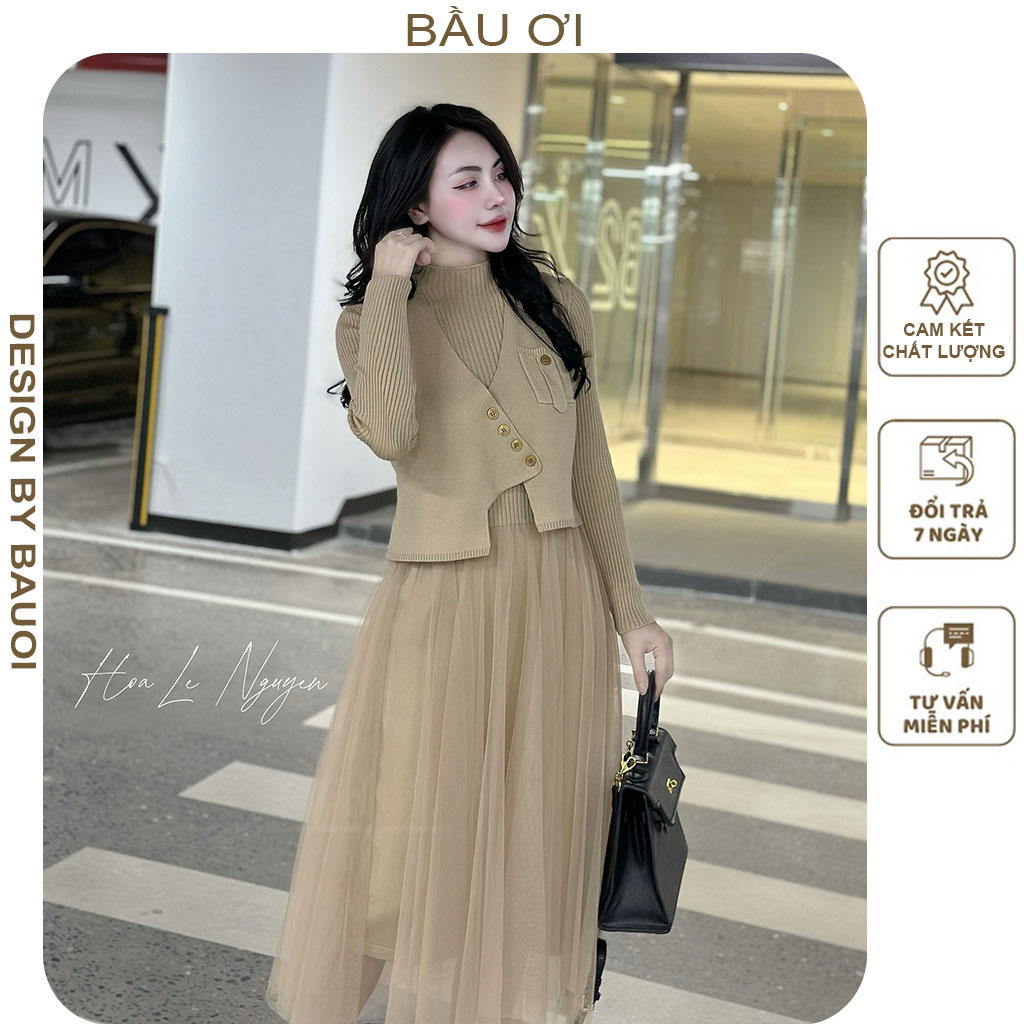 Váy len - đầm nữ chất len cao cấp hàng Quảng Châu (ảnh thật clip thật quay  cận chất len) Q6601 | Lazada.vn