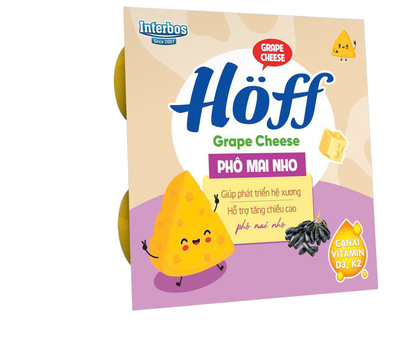 Váng sữa trẻ em Hoff vị VaniHạt dẻÓc chóSữa non (Vỉ 4 hộp/220g)