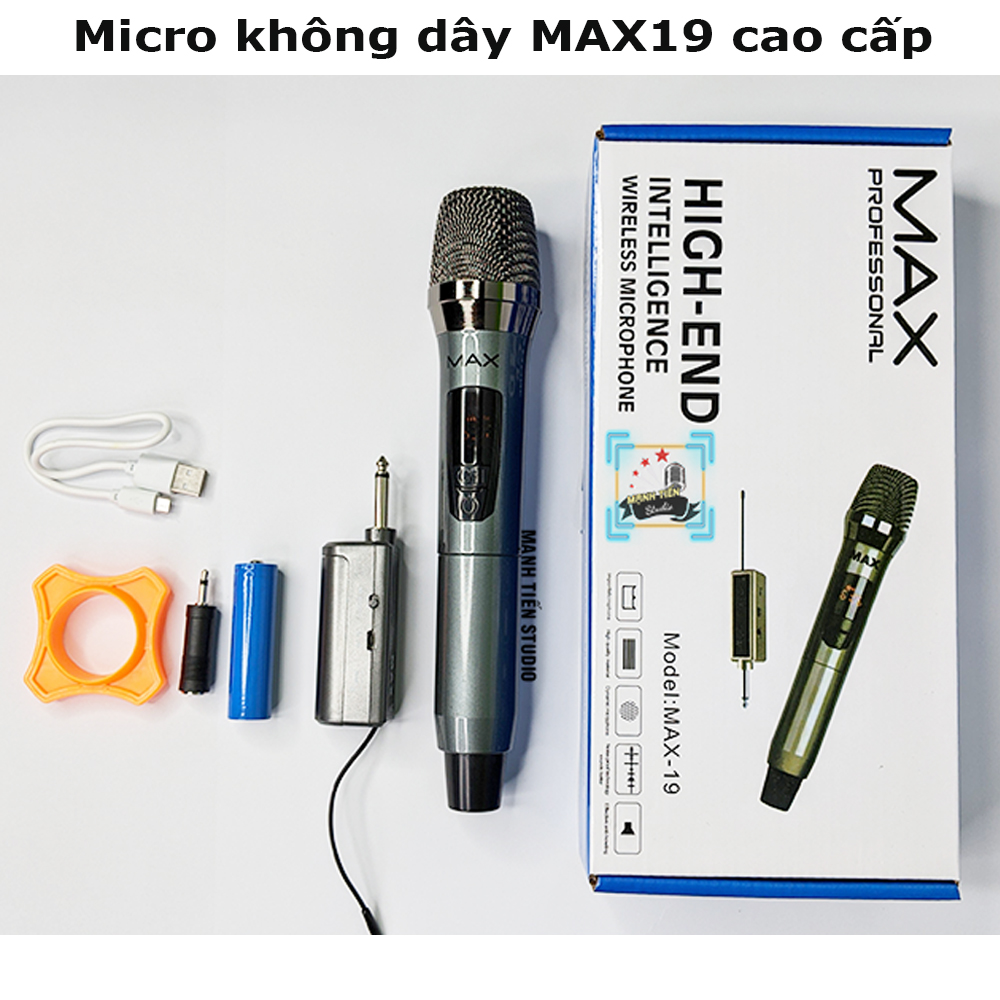 Micro không dây đa năng Max 19 Micro Micro Karaoke Mic Không Dây Giá Rẻ Micro Đa Năng Cao Cấp Màn Hình LED MAX19 Siêu Hút Âm Siêu Chống Hú Tần Số UHF Dành Cho Mọi Loa Kéo Ôtô Amply Chất Lượng Âm Thanh Sống Động BH uy tín.