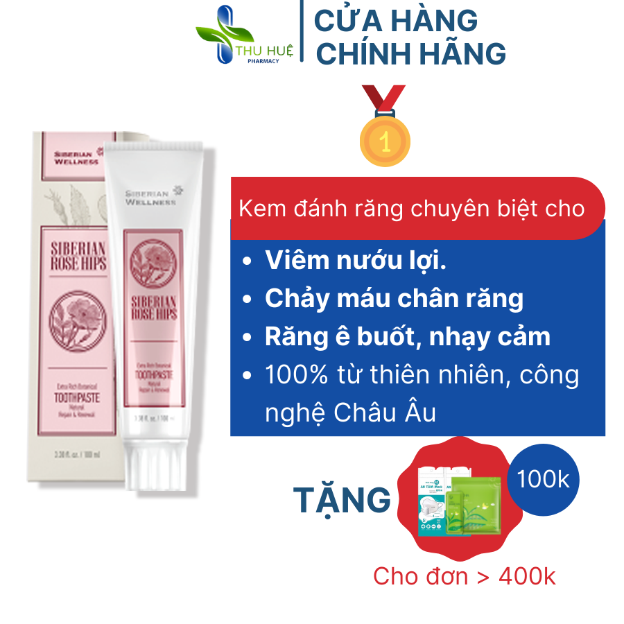 Kem Đánh Răng Thảo Dược Siberian Rose Hips Extra 100Ml