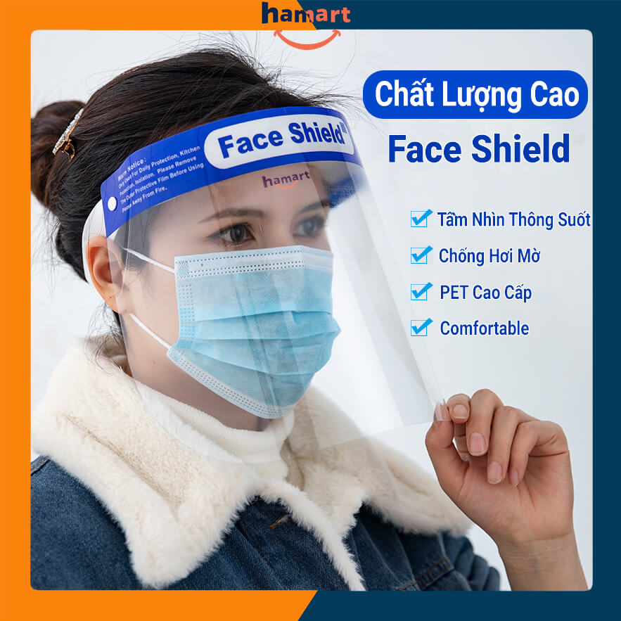 Tấm Chắn Giọt Bắn Face Shield Kính Chống Dịch Bảo Vệ Mắt Nhựa PET Hạng A+