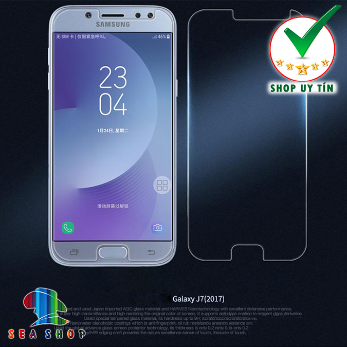 [TẶNG MIẾNG LAU] Combo 2 Kính cường lực Samsung Galaxy J7 PLus-C8 J7 Prime J7 2017 J710 J7 2015 J7 Pro J730 trong suốt - cảm ứng mượt mà