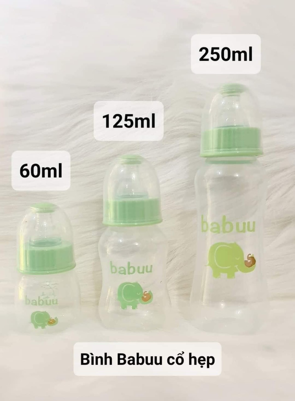 Bình sữa Babuu thân tròn 60ml 125ml 250ml