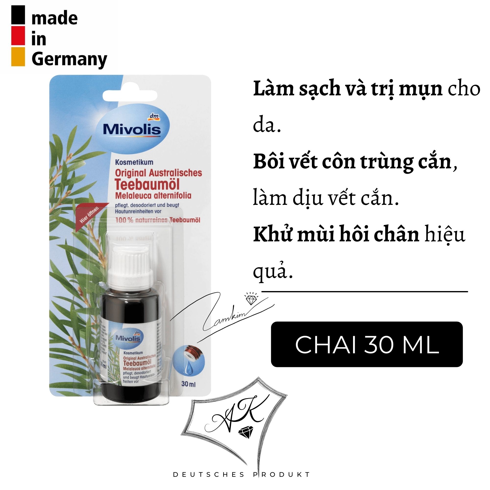 Tinh dầu bạc hà Đức - Mivolis Japanisches Heilpflanzenol nhiều công dụng - Nội địa Đức - 30ml - nguy