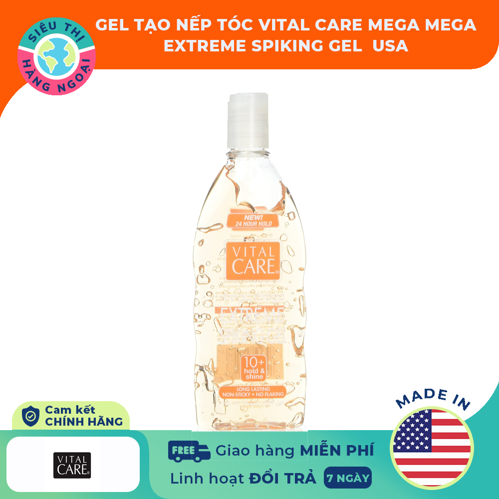 [Hcm]Gel Tạo Nếp Tóc Vital Care Mega Mega Extreme Spiking Gel (Màu Cam) [Chăm Sóc Tóc Tạo Kiểu Tóc Mượt Mà Không Khô Tóc Nhờn Rít] Hàng Usa (Được Bán Bởi Siêu Thị Hàng Ngoại)