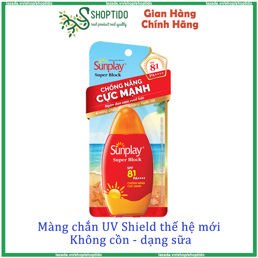 Kem Chống Nắng Sunplay Super Block Dạng Sữa Với Màng Chắn Uv Shield Thế Hệ Mới 30G - 70G Npp Shoptido