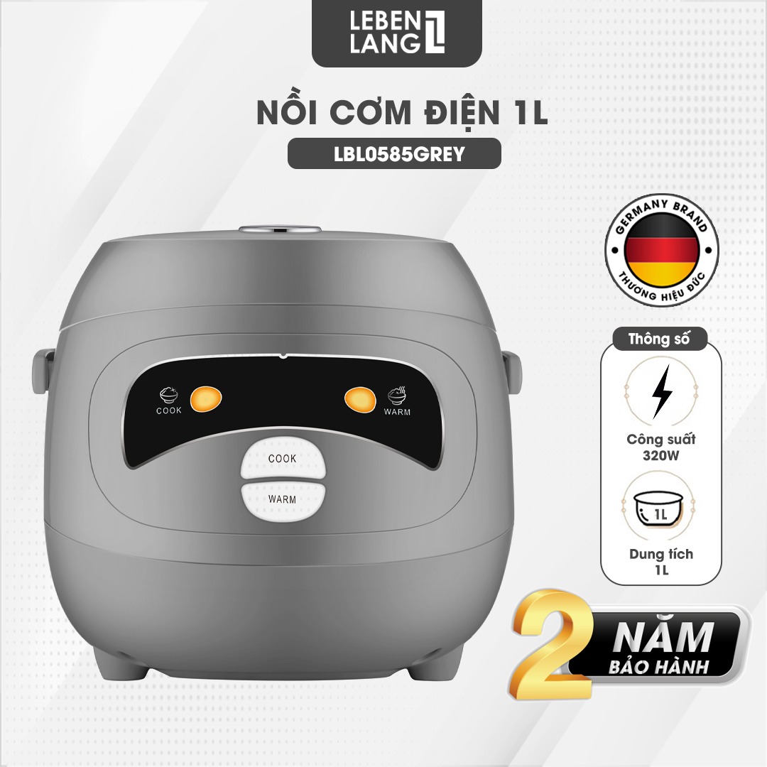 Nồi cơm điện mini Lebenlang LBL0586 dung tích 800ml nhỏ gọn công suất 250W thiết kế hiện đại bả