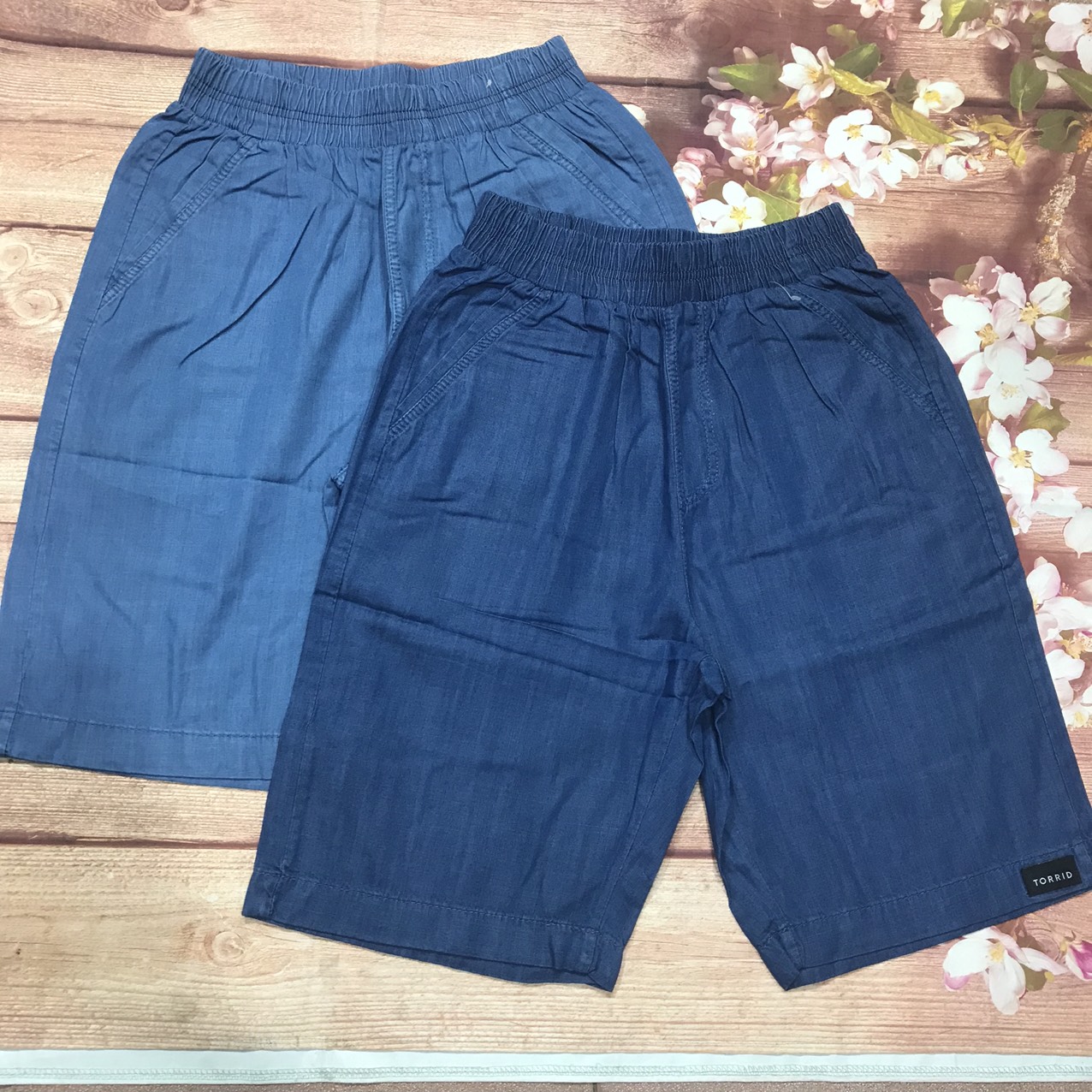 Quần Ngố Jean Nữ Lưng Chun Chất Jean Giấy Mềm Mát - Quần Đùi Bò Giấy Bigsize 43kg-55kg