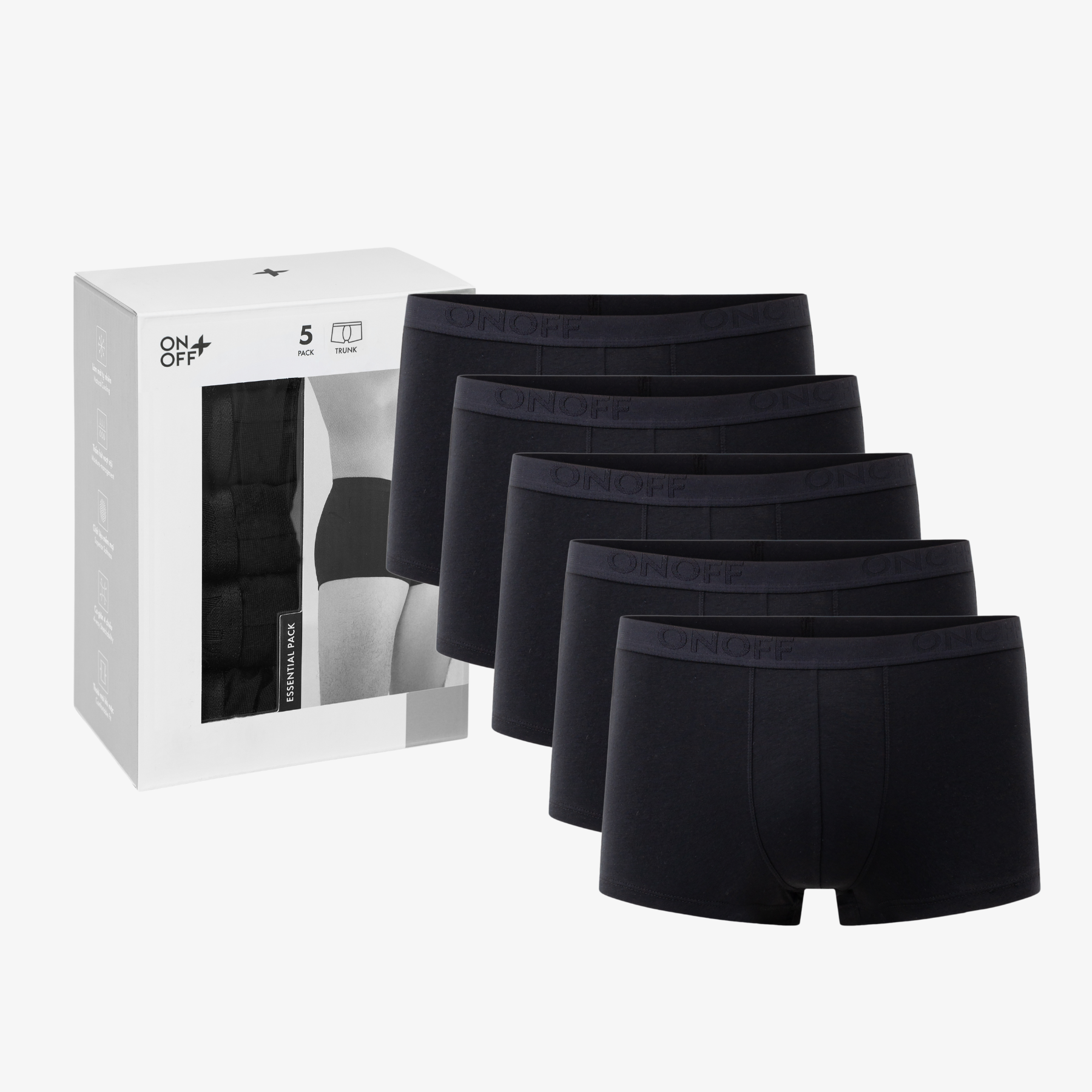 Hộp COMBO 5-3 quần lót nam Trunk BAMBOO PLUS+ kháng khuẩn mềm mát ONOFF- 18UO25A491