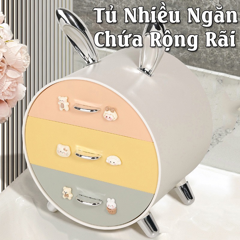 Tủ Thỏ Để Bàn - Tủ Đựng Mỹ Phẩm Kệ Đựng Mỹ Phẩm Đồ Cá Nhân Nhiều Ngăn Kéo Để Bàn Tiện Dụng hộp đựng 