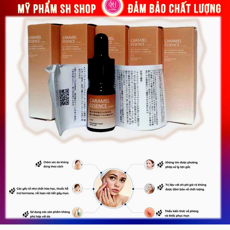 Serum caramel essence mụn thâm dưỡng trắng da Nhật Bản 5ml Chucos