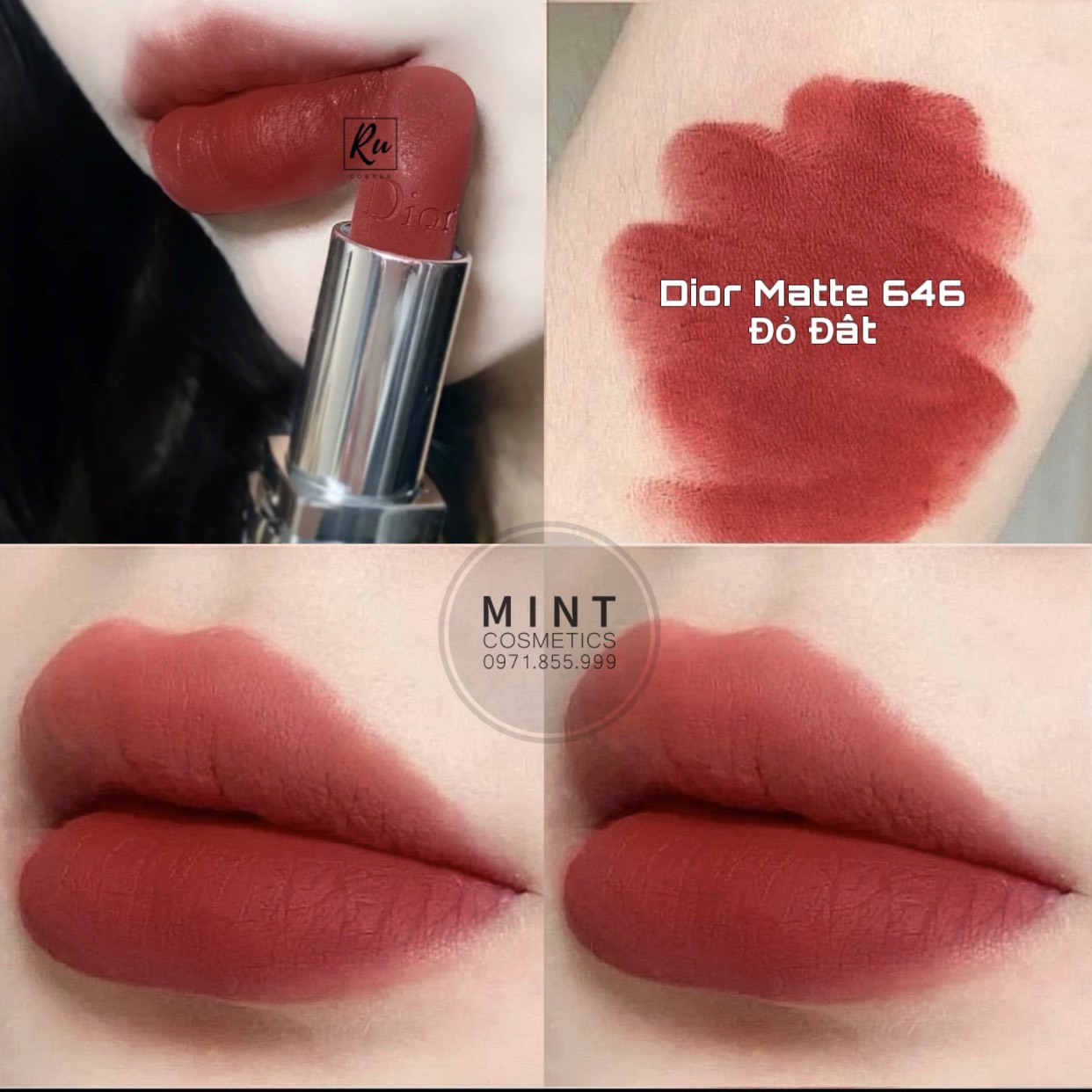 Son Dior chính hãng Dior Rouge Matte Lipstick Son Dưỡng Dior 001 Pink
