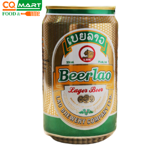 Bia vàng Lào Premium Lager Lon 330ml