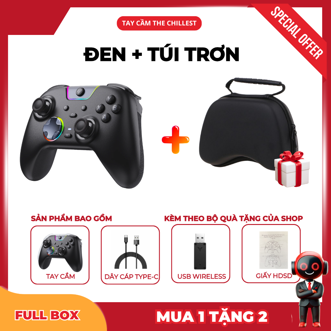 QUÀ TẶNG 150K | Tay cầm chơi game EasySMX X05 Pro – Joystick Hall Effect Rung 2 tầng Polling rate 10