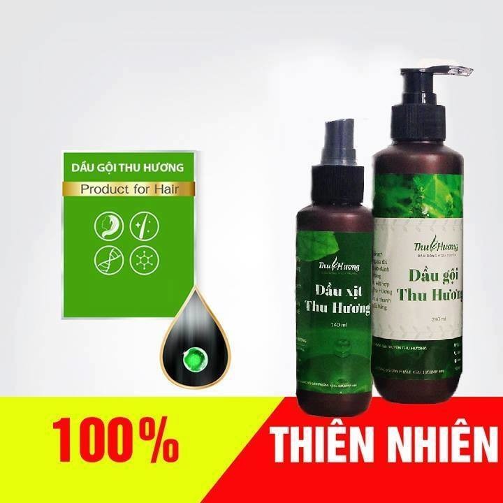 Dầu Gội Thu Hương - Combo 4 Dầu Gội 250Ml 4 Dầu Xịt 150Ml - Tặng Kèm Tinh Dầu Giảm Hôi Nách Hôi Chân Thu Hương