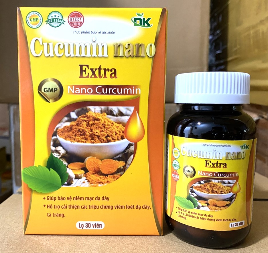 CUCUMIN Nano extra viên uống Viêm Loét Dạ Dày tá tràng Nano Curcumin gold 30vien