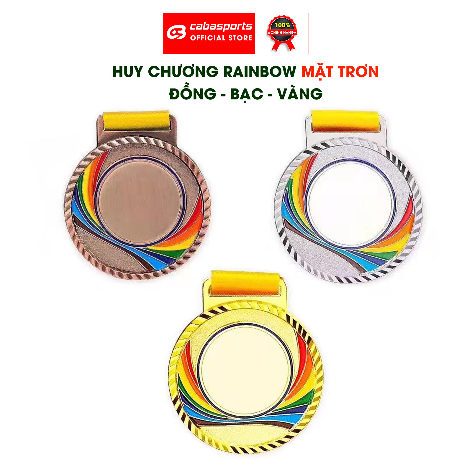 Huy chương bóng đá bóng chuyền cầu lông CabaSports vàng bạc đồng chất lượng giá rẻ